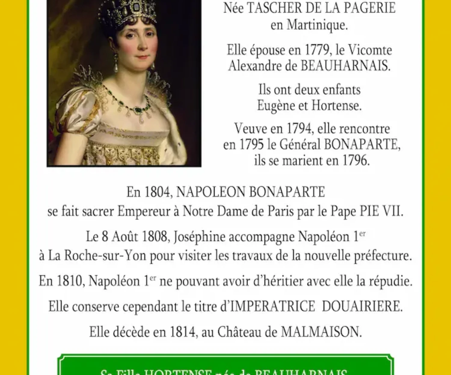 JOSEPHINE DE BEAUHARNAIS